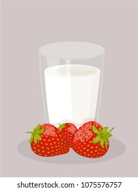 milk and strawberries
