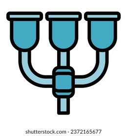 Milk sucker icon outline vector. Cow cattle. Animal bull color flat