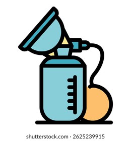 Milk suction pump icon. Outline milk suction pump vector icon color flat isolated