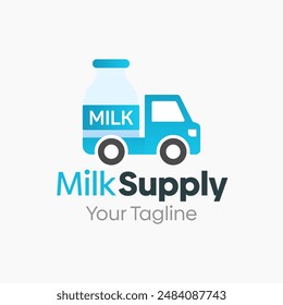 Milk Supply Logo Vector Template Design. Good for Business, Startup, Agency, and Organization
