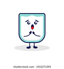 Milk surprised cute character illustration