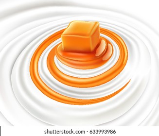 Milk Swirl With Caramel Candy