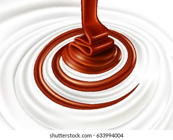 Milk swirl with chocolate candy