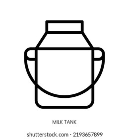 milk tank icon. Line Art Style Design Isolated On White Background
