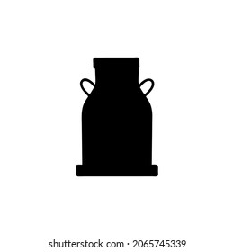 milk tank icon in solid black flat shape glyph icon, isolated on white background 