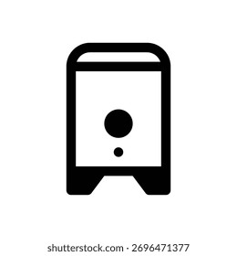 Tanque de leche. Icono de Vector de trazo delineado con detalles rellenos de negro.
