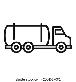 Milk Tank Truck Icon Outline Vector. Factory Cheese. Butter Farm