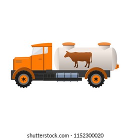 Milk tank truck. Vector illustration isolated on white background