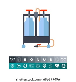 Milk tanks on cart vector icon