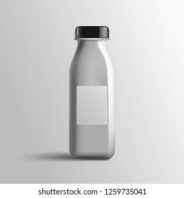 Milk Tea Bottle Packaging Template Isolated on White Background : Vector Illustration
