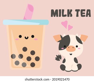 Milk Tea Bubble Tea Graphic for cafes and restaurants to use on their products such as websites, posters, menus, business cards, and other printed products.