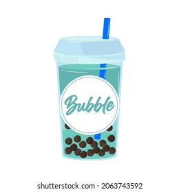 milk tea with bubbles icon isolated