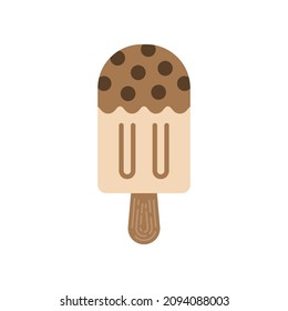 ฺBubble milk tea ice cream, Vector, Icon, Illustration.