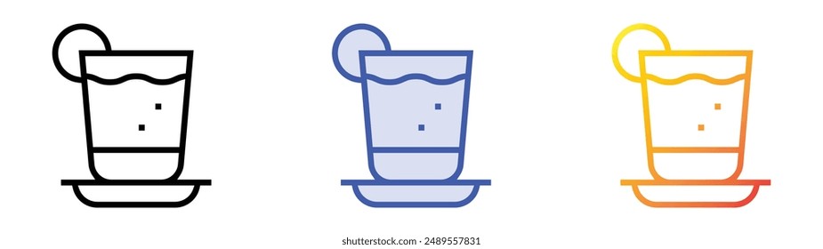 milk tea icon. Linear, Blue Fill and Gradient Style Design Isolated On White Background