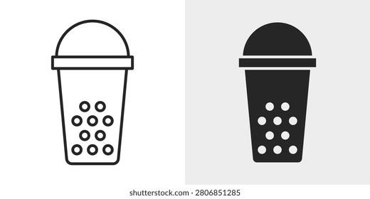 Milk Tea Icon represents a refreshing milk tea beverage served hot or cold.