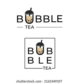 ิีิ Té de leche de burbuja. diseño de logotipo