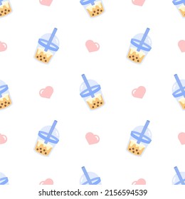 Milk tea pattern simple vector design, Background white