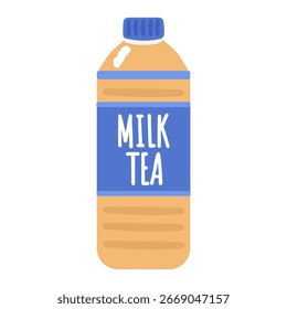 Material de ilustração de garrafa plástica de chá de leite 