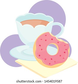 Milk Tea and Strawberry Doughnut