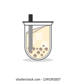 milk tea tube vector icon
