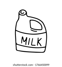 Milk tetra brick doodle icon vector isolated