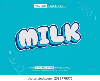 milk text, font effect, 3d text for title