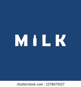 Milk Text Label Logo Design Inspiration