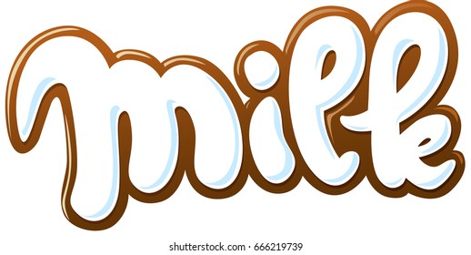 milk text vector illustration