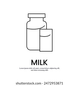 milk thin outline icon vector design good for web or mobile app