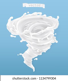 Milk tornado. 3d realistic vector