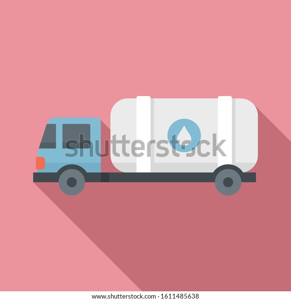 Milk truck tank icon. Flat illustration of\
milk truck tank vector icon for web\
design