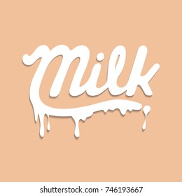 milk typography, milk text, word