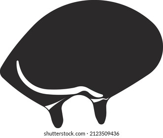 Milk udder of a cow. A pet with milk. Vector image isolated on a white background.