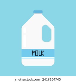 Milk vector cartoon image of dairy products. A container with milk. The concept of a healthy lifestyle and cooking.