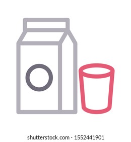 milk vector colour line icon