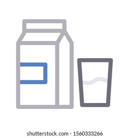 milk vector colour line icon 