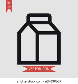 Milk vector icon, illustration symbol