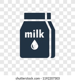 Milk vector icon isolated on transparent background, Milk transparency logo concept