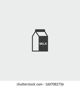milk vector icon on gray backgroud