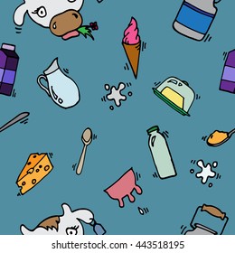 Milk vector icons pattern