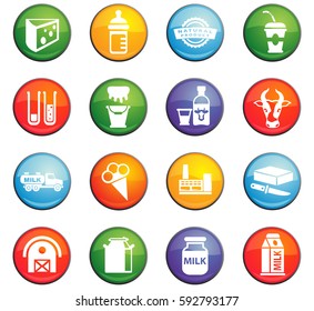 milk vector icons for user interface design