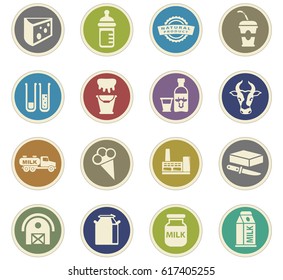 milk vector icons for user interface design