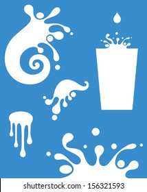 Milk. Vector illustration. Abstract milk on blue background