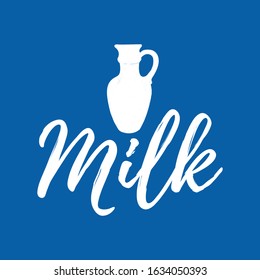 Milk vector illustration.  milk jug emblem. Natural cow's milk. 