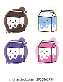 Milk vector illustration various flavors