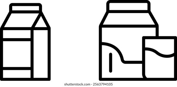 "Milk Vector Line Icon Set – Dairy and Beverage Symbols"