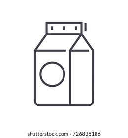 milk vector line icon, sign, illustration on background, editable strokes