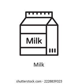 Milk  Vector Outline Icon Design illustration. Housekeeping Symbol on White background EPS 10 File