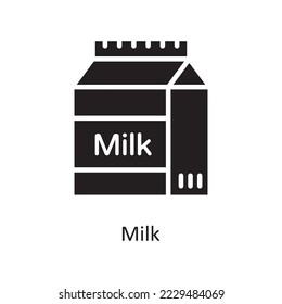 Milk  Vector Solid Icon Design illustration. Housekeeping Symbol on White background EPS 10 File