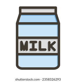 Icono De Colores De Leche De Leche Vectora Gruesa Línea Para Uso Personal Y Comercial.
